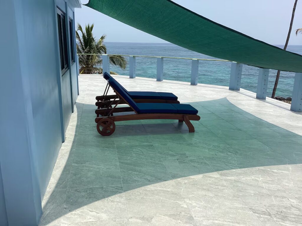 Sunset views from the deck of Big Corn Island vacation rental