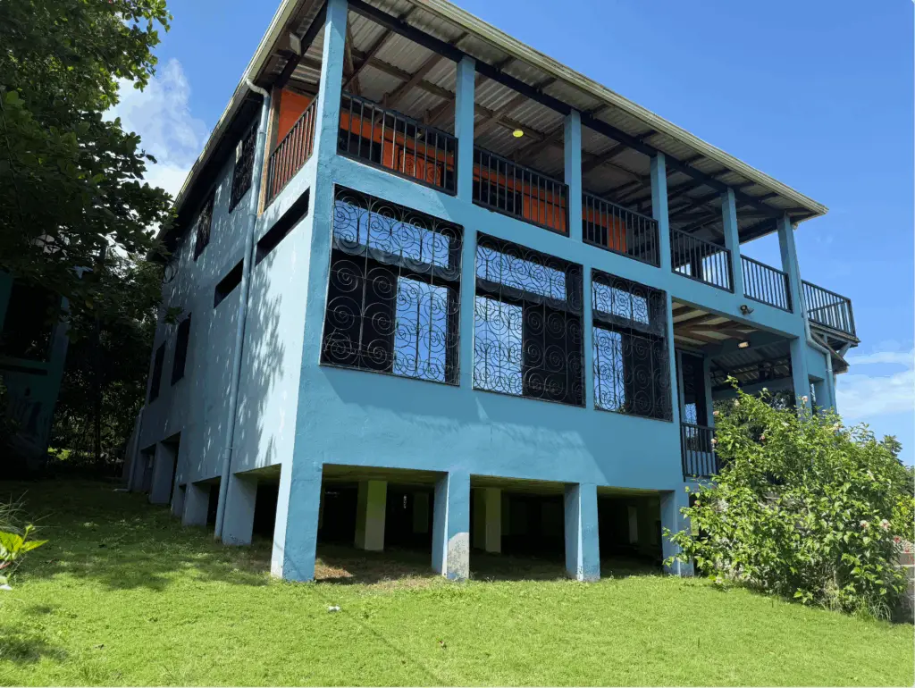 Hilltop exterior of Home for Sale Little Corn Island known as Point of View