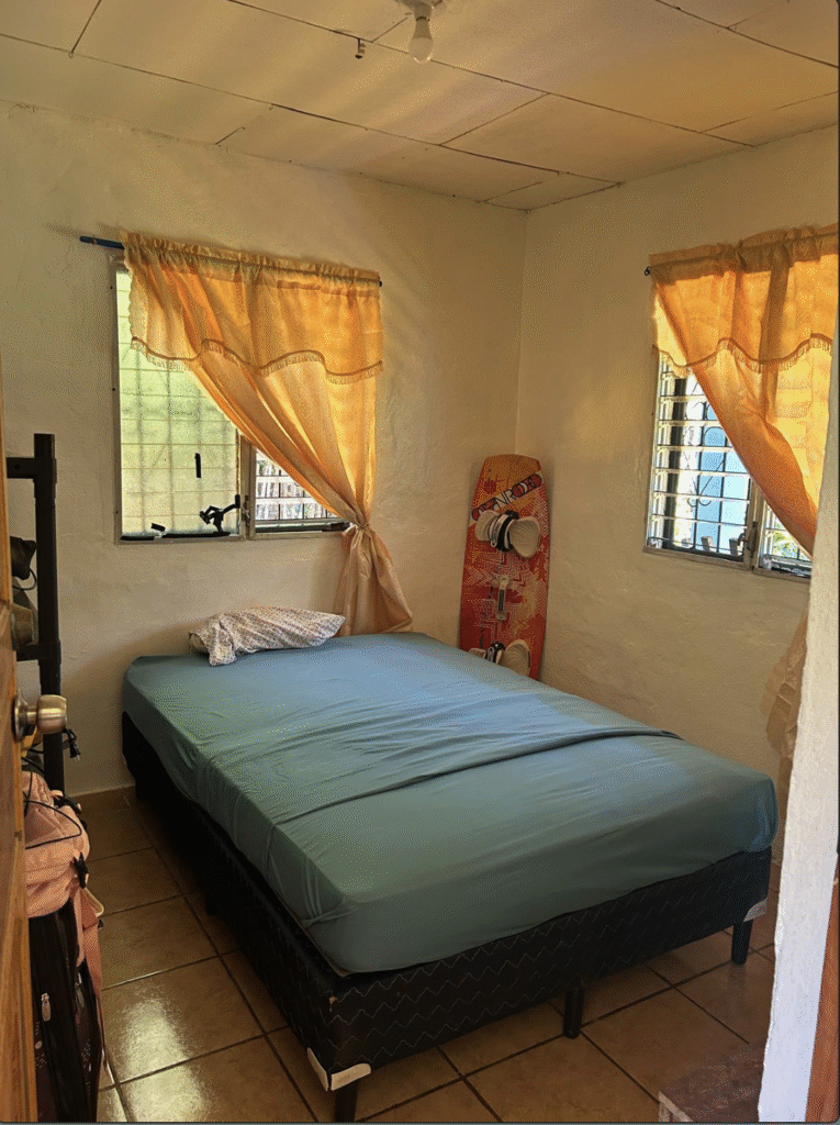 Comfortable queen bedroom in Little Corn Island House for rent ready for guests
