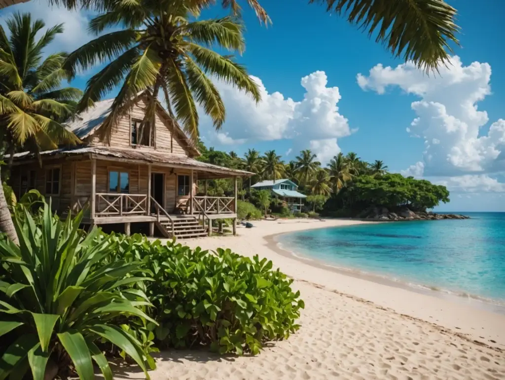 Clear view of corn island real estate closing costs on a sunny beachfront home with Caribbean waters