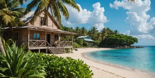Clear view of corn island real estate closing costs on a sunny beachfront home with Caribbean waters