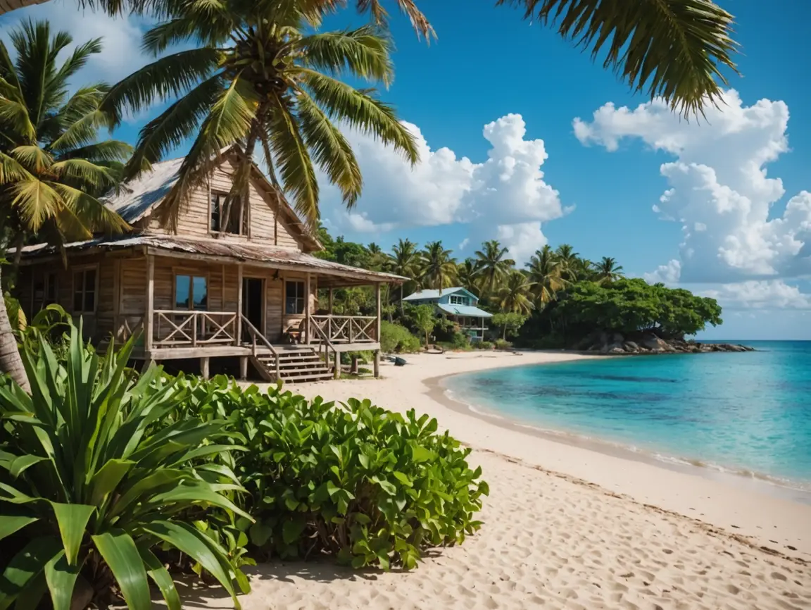 Clear view of corn island real estate closing costs on a sunny beachfront home with Caribbean waters
