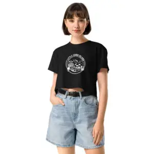Little Corn Scuba Women’s Black Crop Top