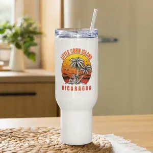 Little Corn Island Rasta Travel mug with a handle