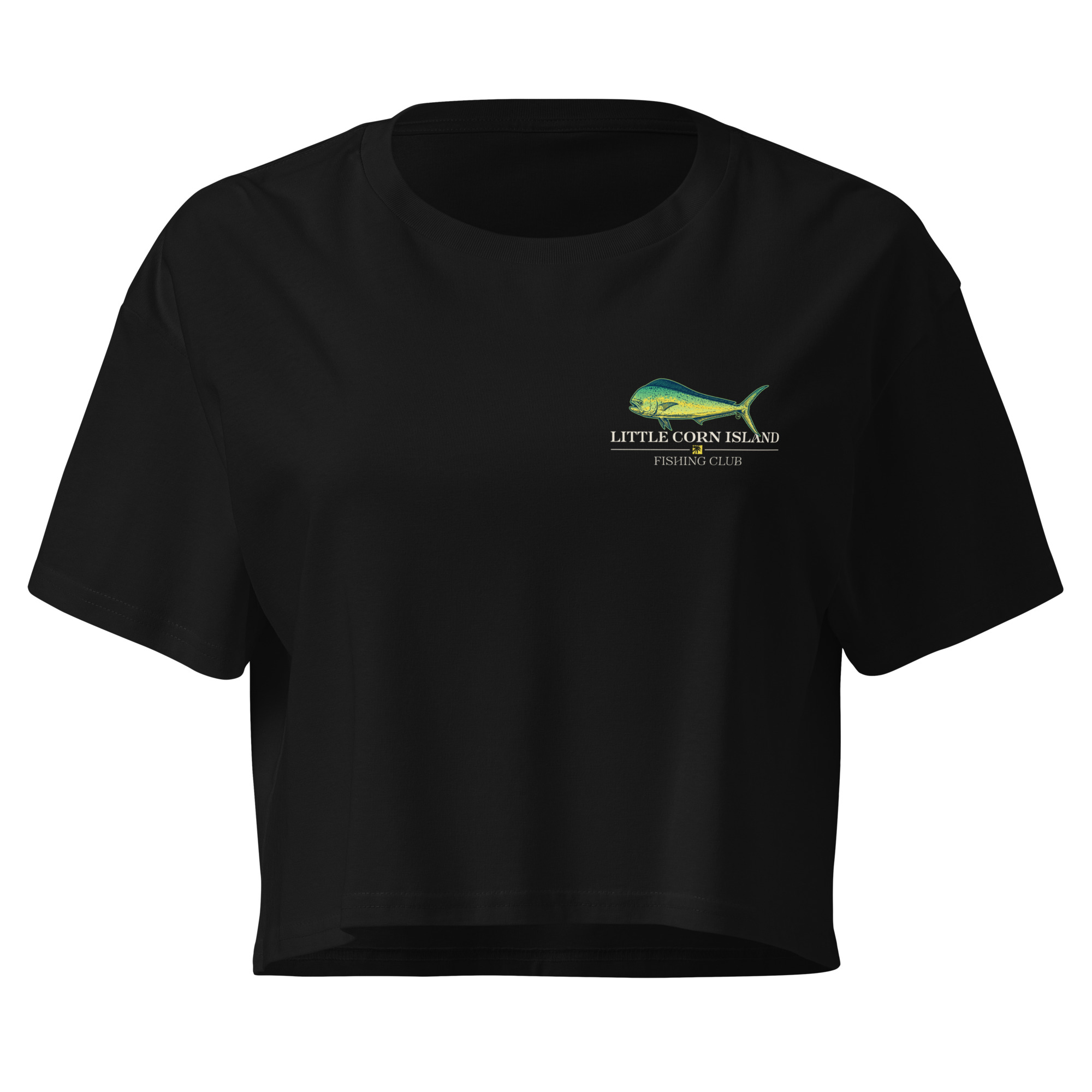 Little Corn Island Fishing Club | Women’s Crop Top - Black - Image 2