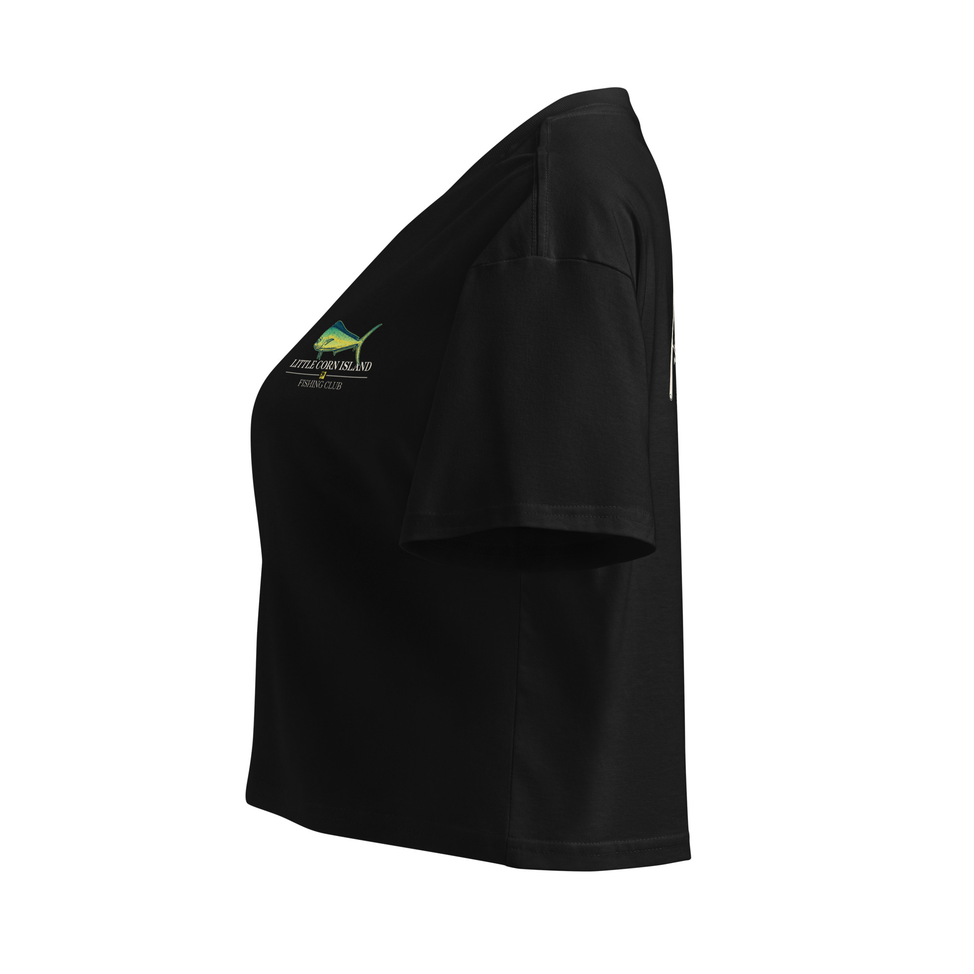 Little Corn Island Fishing Club | Women’s Crop Top - Black - Image 4