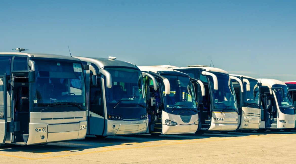 Modern air-conditioned Nicaragua Shuttle buses ready for tourist transfers