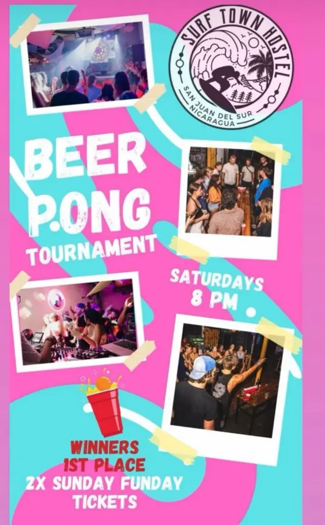 Surf Town Hostel beer Pong Tournament